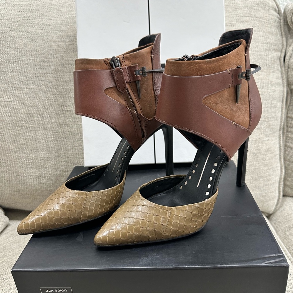 Dolce Vita Kyrena, desert snake, leather heels. Size 7.5